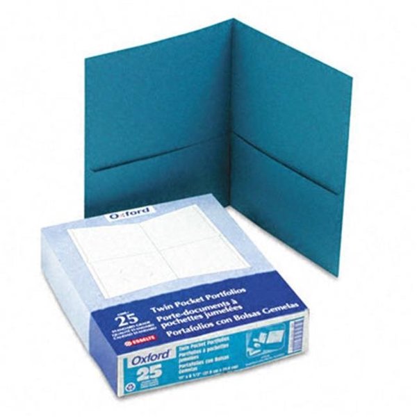 Esselte Pendaflex Corporation Esselte Pendaflex 57555 Twin-Pocket Portfolio  Embossed Leather Grain Paper  Teal 57555